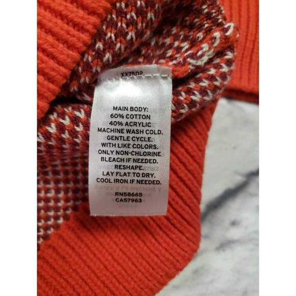 Nordstrom's BP Womens 2X Pullover Long Sleeve Crew Neck Red Argyle Sweater - Picture 3 of 6